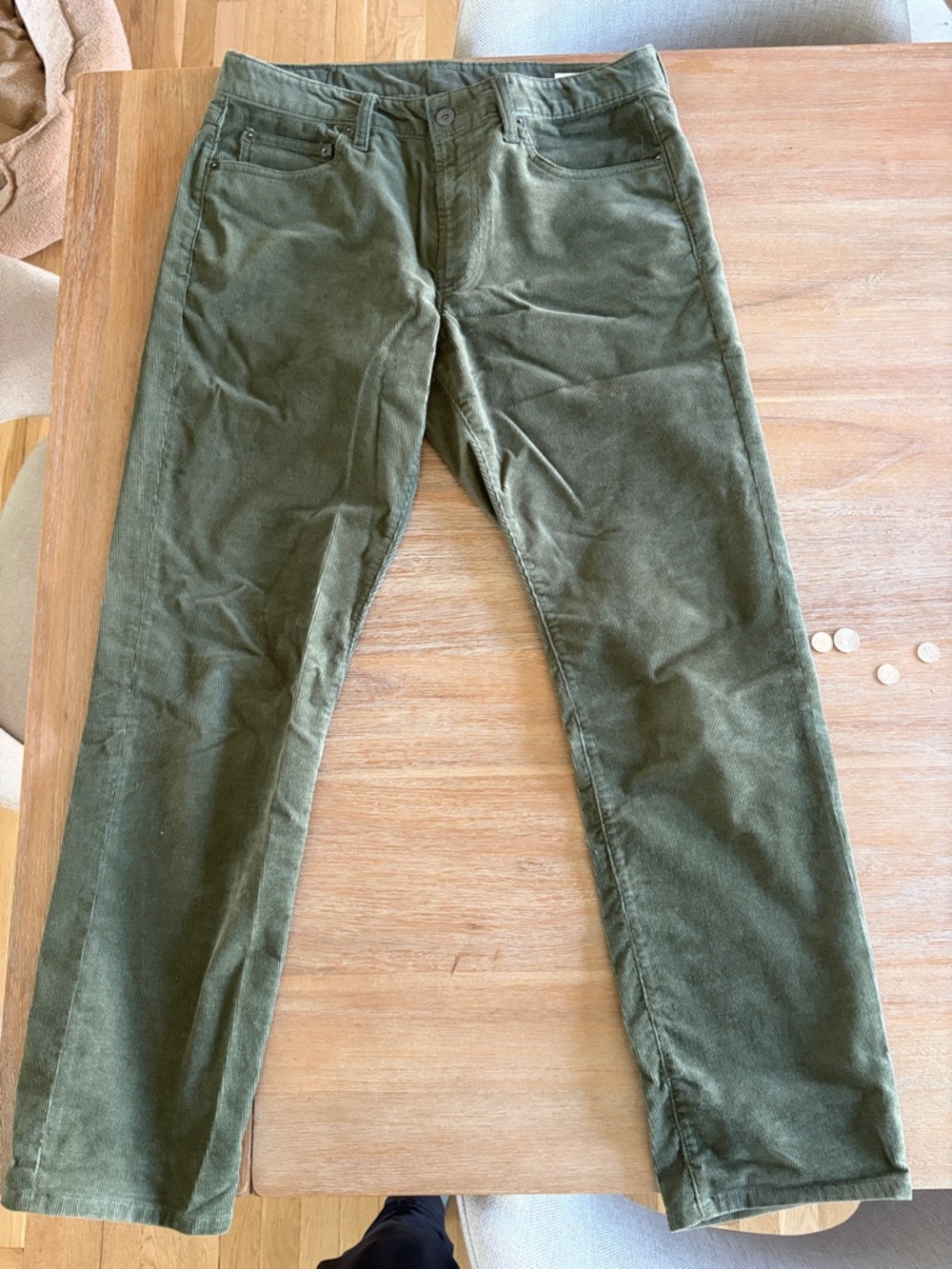 Bonobos Olive Corduroy Straight-Leg Pants
